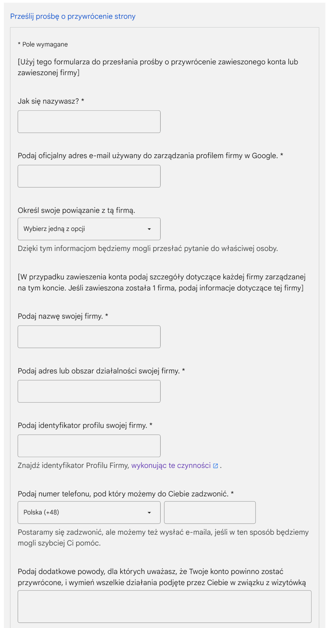 google business profile suspension - appeal process