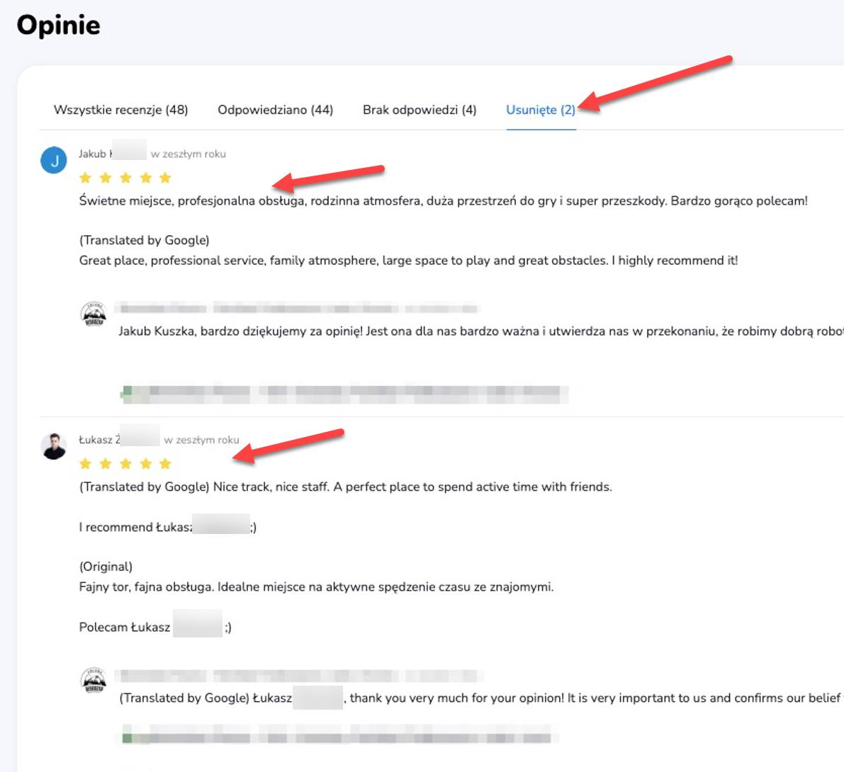 Reviews Tab inside the Localo app