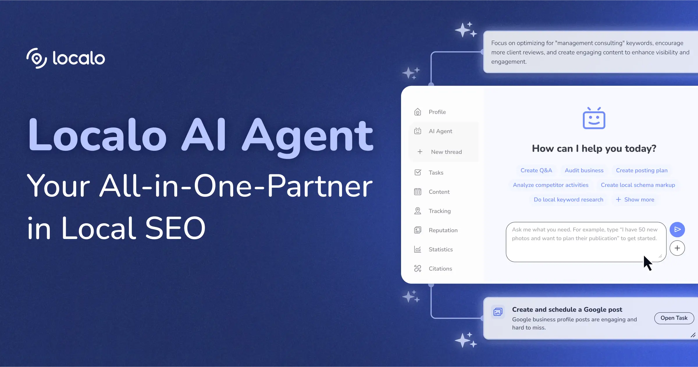 Local Go To Agent Localo AI Agent—Your AI-Powered Assistant in Local SEO