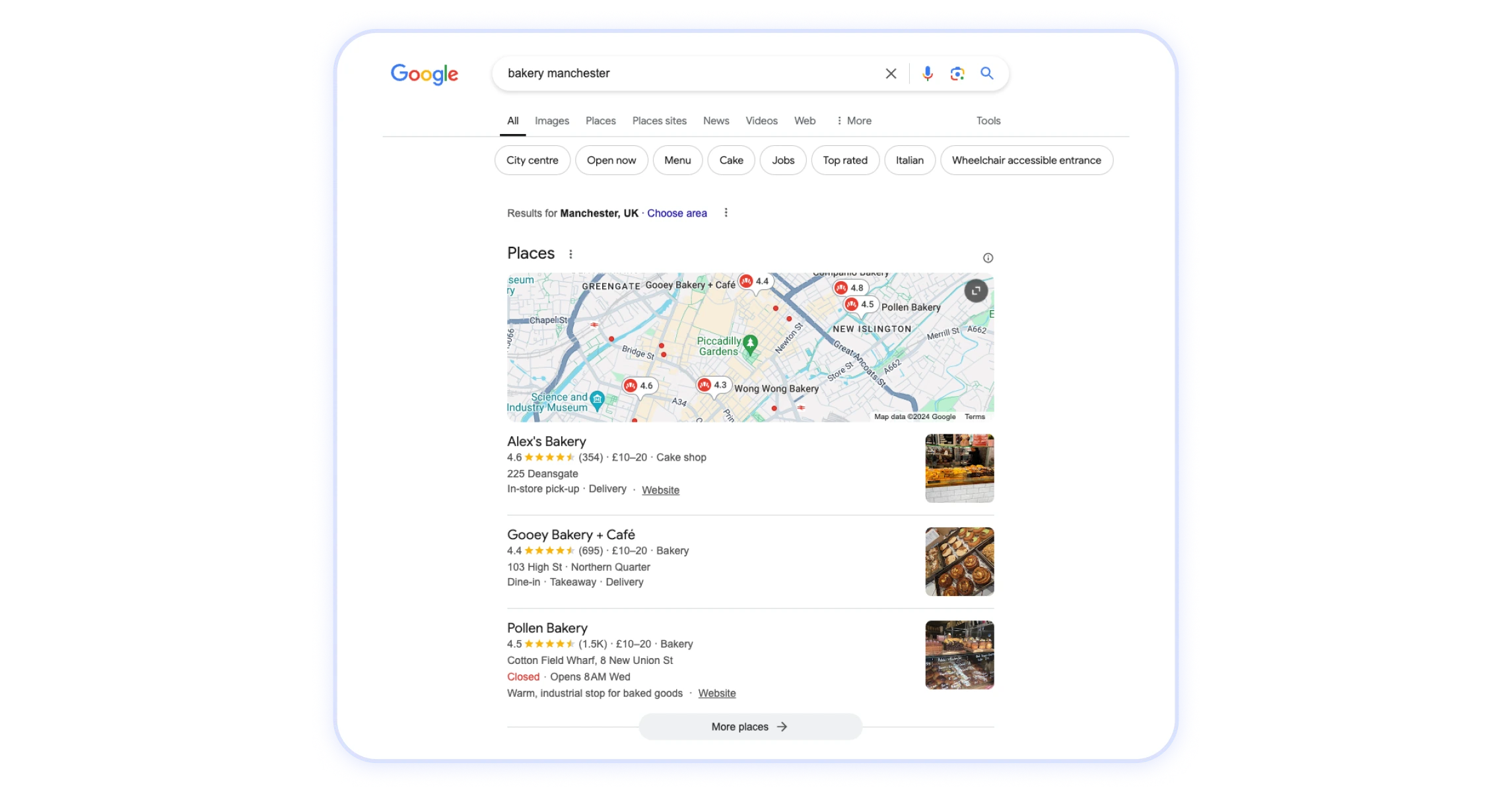 Google Map Pack Beispiel