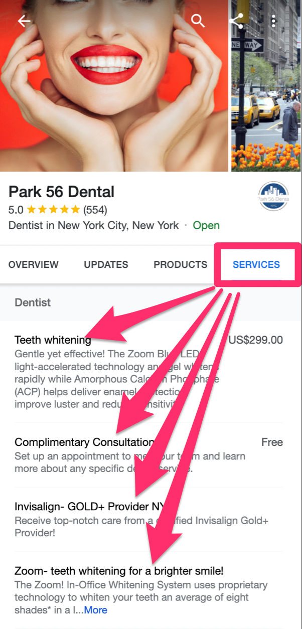 park 56 dental business listing