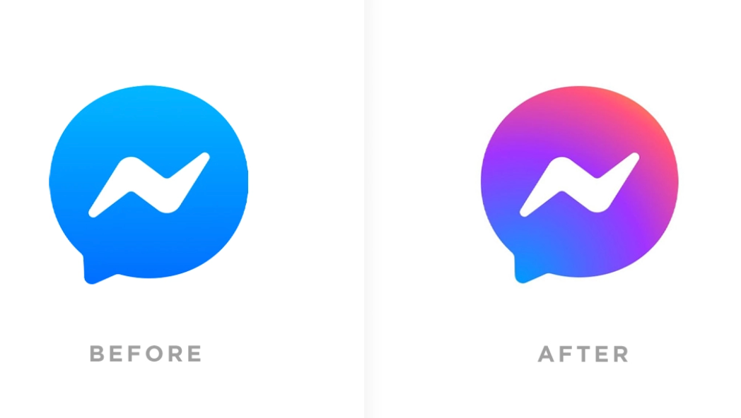 évolution du logo de l'application messenger 